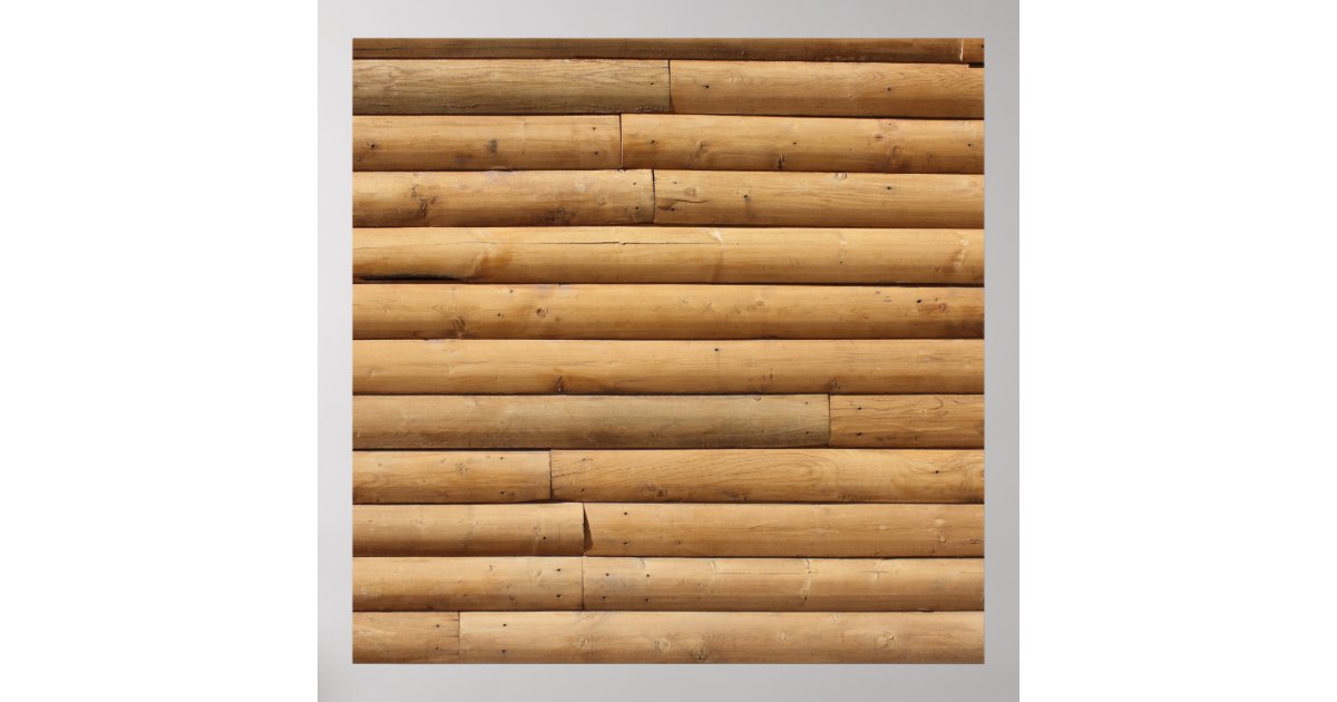 Faux Log Cabin Siding Background Poster Zazzle Com