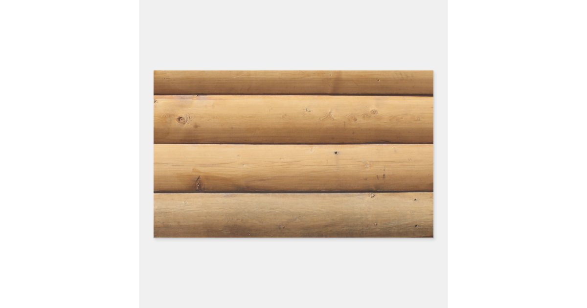Faux Log Cabin Siding Background Rectangular Sticker | Zazzle.com