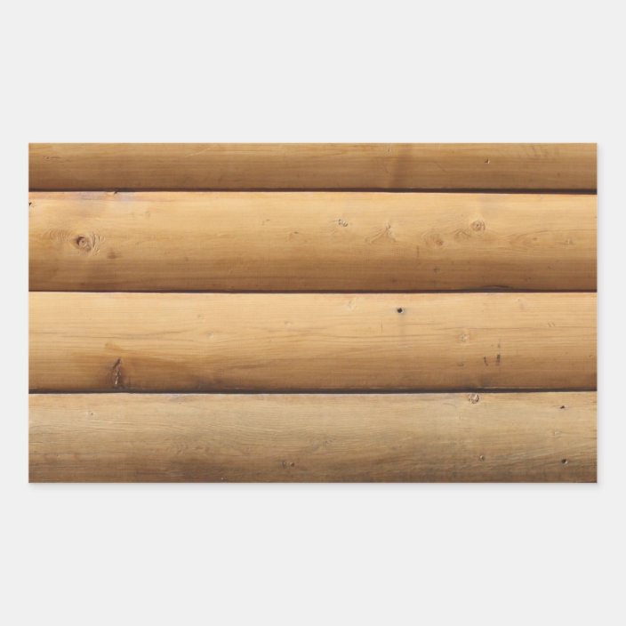 Faux Log Cabin Siding Background Rectangular Sticker Zazzle Com