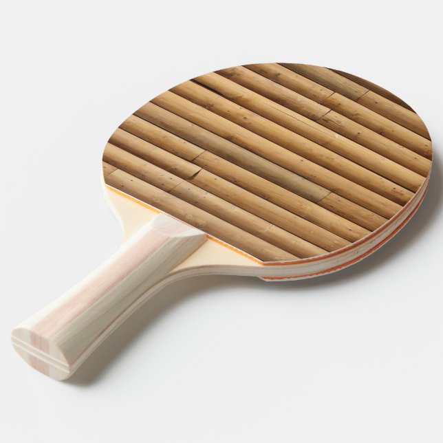 Faux Log Cabin Siding Ping-Pong Paddle (Front Angle)