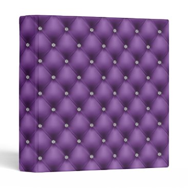 FAUX luxurious leather purple diamante folder