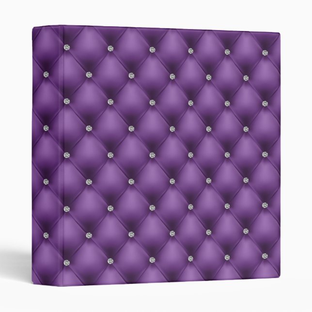 FAUX luxurious leather purple diamante folder (Front/Spine)