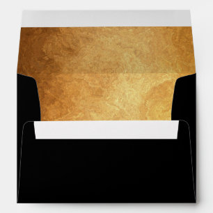 Faux Luxury Gold Black wedding Envelope