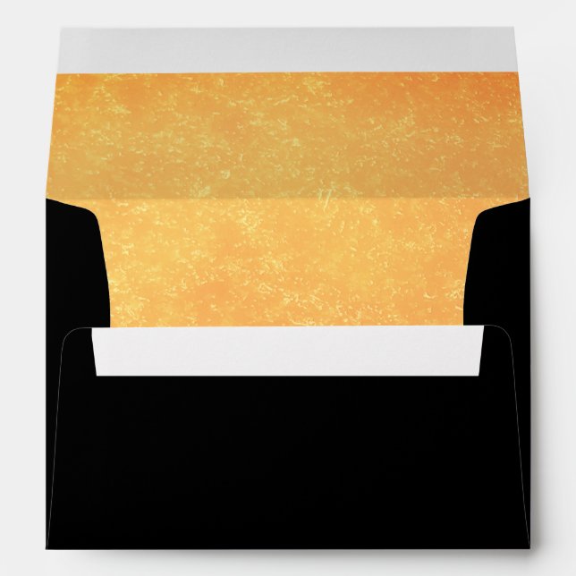Faux Luxury Gold Black wedding Envelope (Back (Bottom))