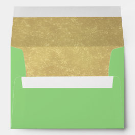 Faux Luxury Gold Green wedding Envelope