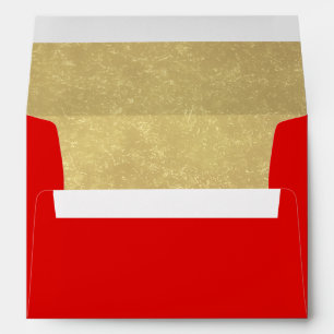 Faux Luxury Gold Red wedding Envelope