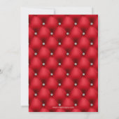 FAUX luxury leather, red bachelorette party invite (Back)