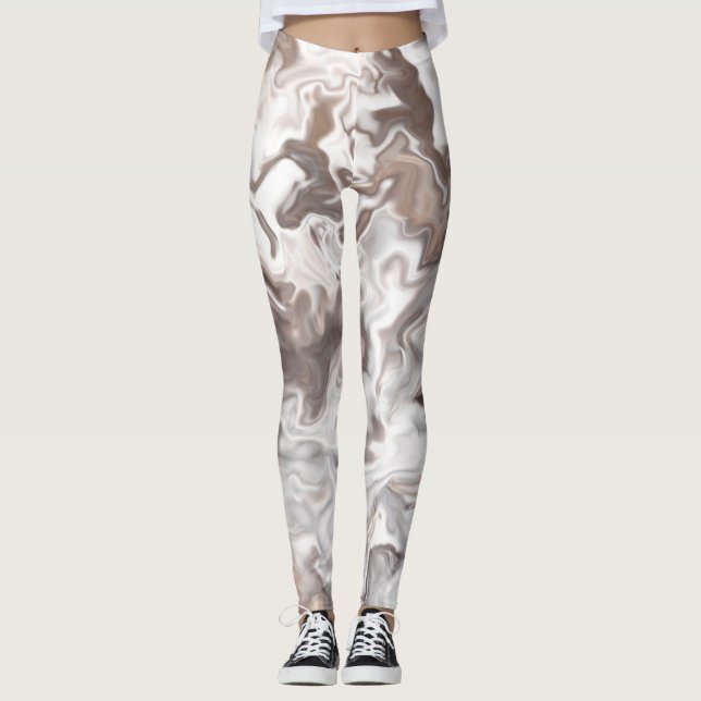 Faux Marble Abstract Leggings (Front)