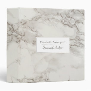 Faux Marble Alabaster in Taupe Modern Binder