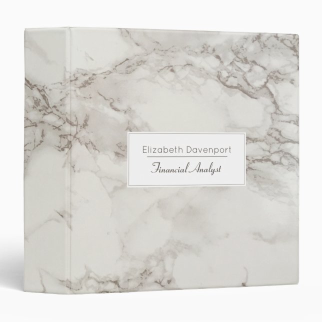 Faux Marble Alabaster in Taupe Modern Binder (Front/Spine)