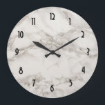 Faux Marble Alabaster Taupe Tan Abstract Large Clock<br><div class="desc">A clock with an elegant FAUX marble alabaster background texture. Taupe / tan and cream colors blend together creating interesting patterns for a classy modern look.</div>