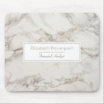 Faux Marble Alabaster Taupe Tan Modern Mouse Pad<br><div class="desc">A personalized mouse pad with an elegant FAUX marble alabaster background texture. Taupe / tan and cream colors blending together,  creating interesting patterns for a classy modern look.</div>