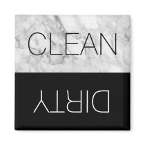 Faux Marble & Black Clean Dirty Dishwasher Magnet Faux Marble & Black Clean Dirty Dishwasher Magnet