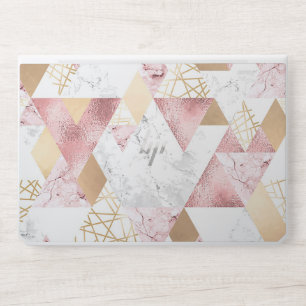 Faux Marble Blush Rose Gold Glitter HP Laptop Skin