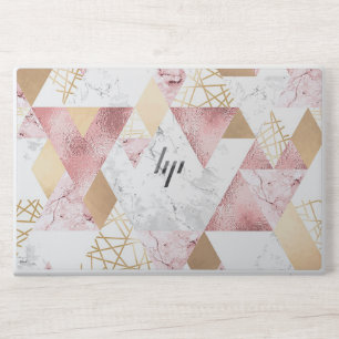 Faux Marble Blush Rose Gold Glitter HP Laptop Skin