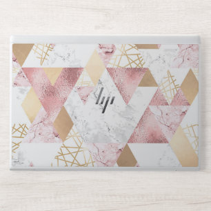 Faux Marble Blush Rose Gold Glitter HP Laptop Skin