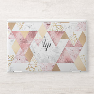 Faux Marble Blush Rose Gold Glitter HP Laptop Skin