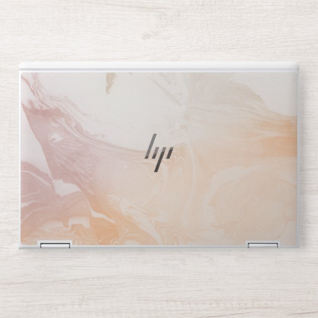 Faux Marble Blush Rose Gold Glitter HP Laptop Skin (Front)