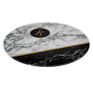 Faux Marble Cutting Board Personalized Letter