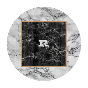 Faux Marble Cutting Board Personalized Letter