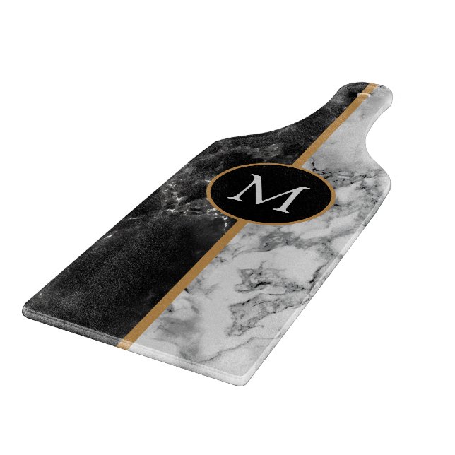 Faux Marble Cutting Board Personalized Your Letter (Corner)