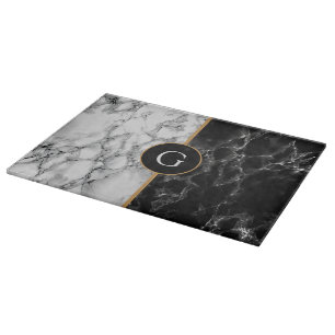 Faux Marble Cutting Board with Custom Letter