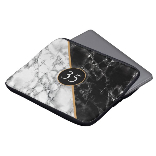 Faux Marble Laptop Sleeve Your Personalized Gift (Front Top)