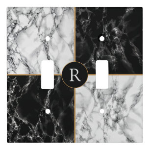 Faux Marble Light Switch Cover Add Custom Letter