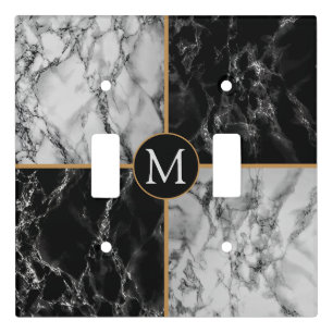 Faux Marble Light Switch Cover Personalized Letter