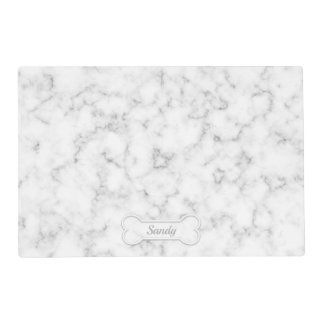 Faux Marble Look-Like With Dog Bone &amp; Custom Name Placemat