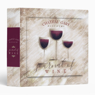 Faux marble red wine personalized wine journal 3 ring binder