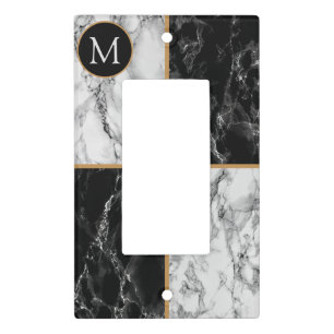 Faux Marble Stone Your Letter Light Switch Cover