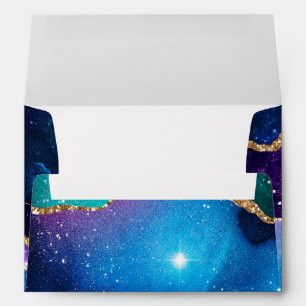 Faux Marbled Agate Stone Galaxy Sparkly Shining Envelope