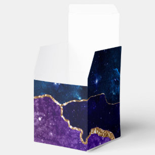 Faux Marbled Agate Stone Galaxy Sparkly Shining Favor Boxes