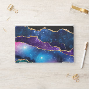 Faux Marbled Agate Stone Galaxy Sparkly Shining HP Laptop Skin
