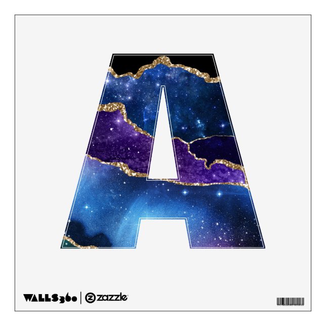 Faux Marbled Agate Stone Galaxy Sparkly Shining Wall Decal (Front)