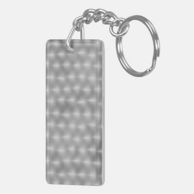 Faux Metal - Brushed Steel Keychain (Back Right)