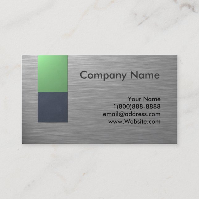 Faux Metal Business Card Design (Front)