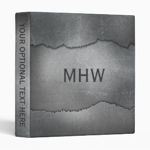Faux Metal custom monogram & text binders