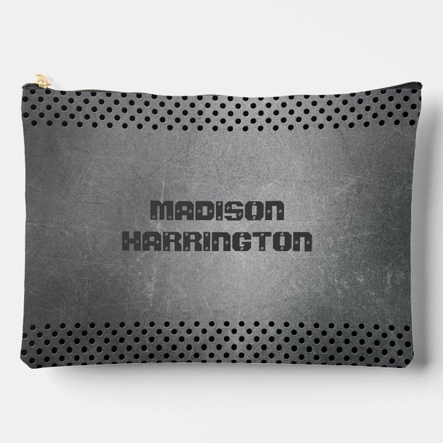 Faux Metal Custom Name Accessory Pouch (Front)