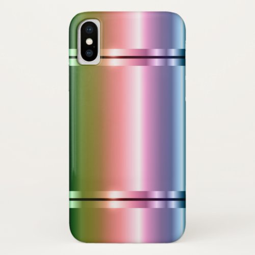 Faux Metal Gradient Purple To Green iPhone X Case