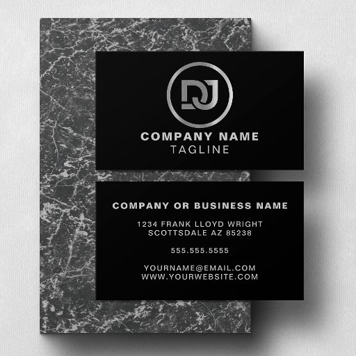 Customizable Faux Metal Modern Minimalist Cool DJ Business Card