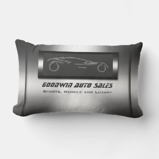 Faux metal, silver auto - Auto Sales Showroom Lumbar Pillow