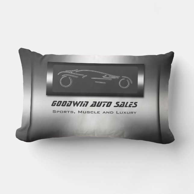Faux metal, silver auto - Auto Sales Showroom Lumbar Pillow (Front)