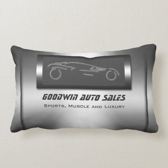 Faux metal, silver auto - Auto Sales Showroom Lumbar Pillow