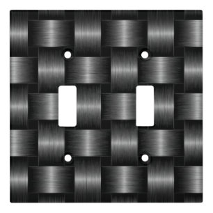 Faux Metal Silver Grey Black Light Switch Cover