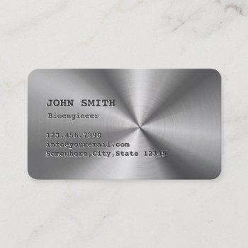 Faux Metal Steel Bioengineer Business Card by cardfactory at Zazzle