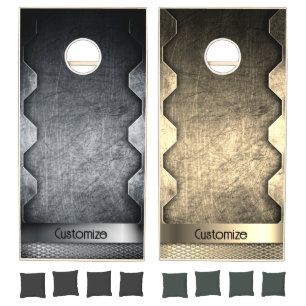 Faux Metal Texture Cornhole Set