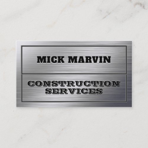 Faux metal texture strong style  business card