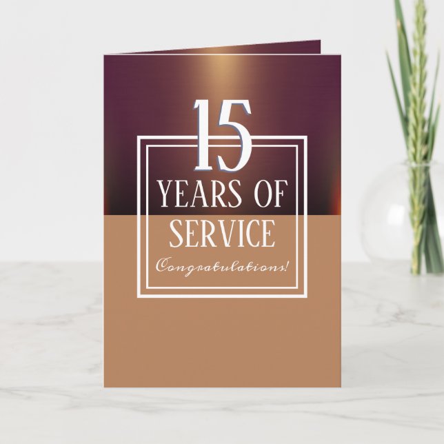 Faux metal universal employee anniversary card (Front)